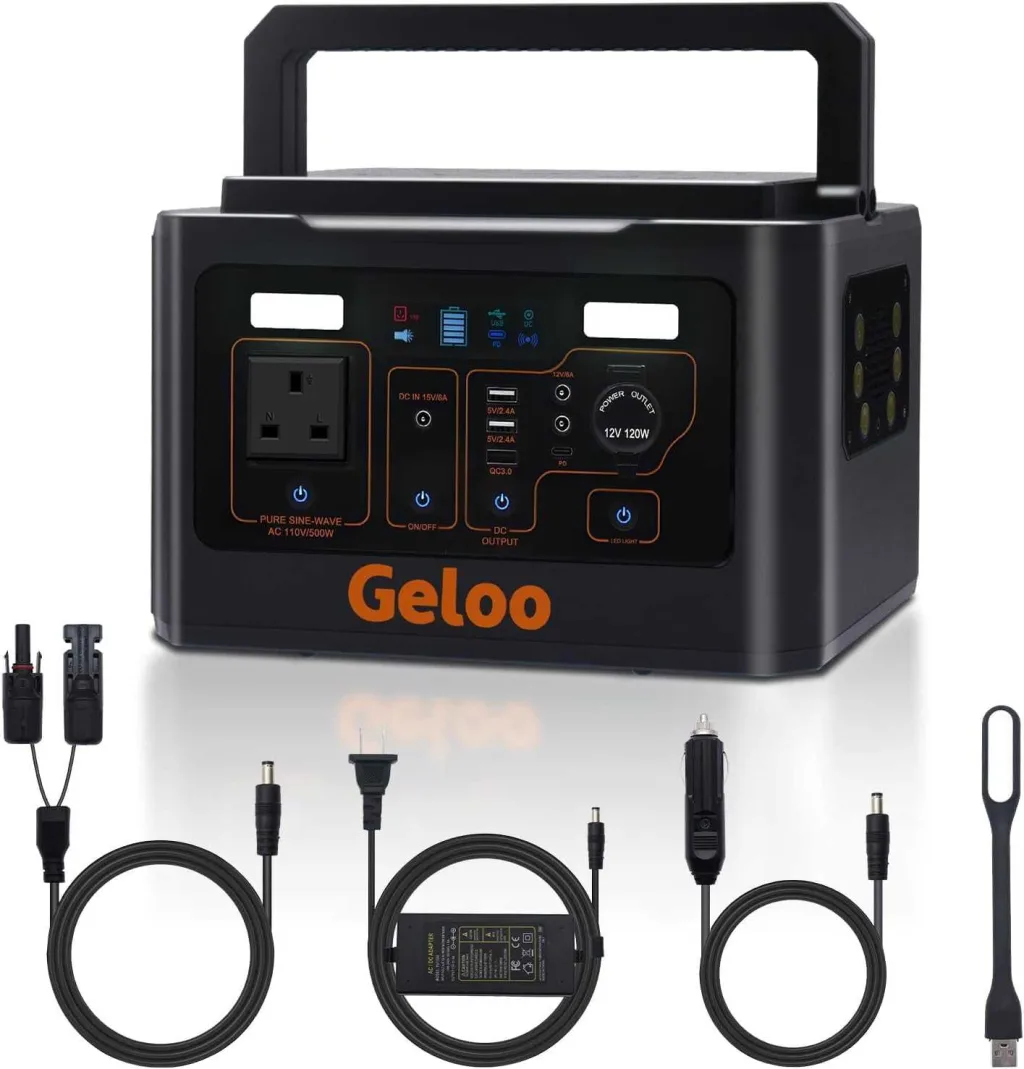 Geloo portable power station 500w/220v power station solar generator