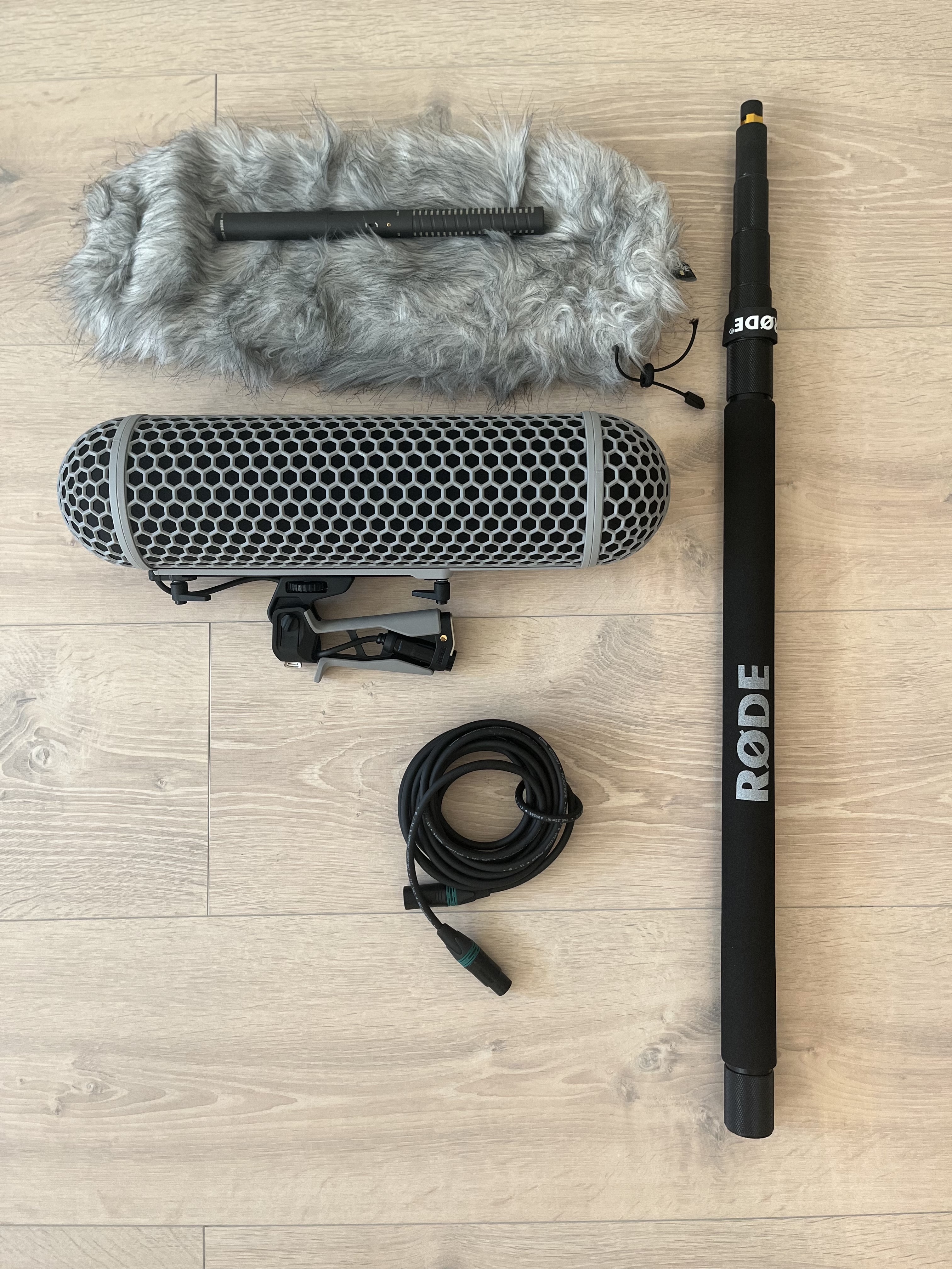 Røde bompole + shotgun mik + blimp + xlr 5m
