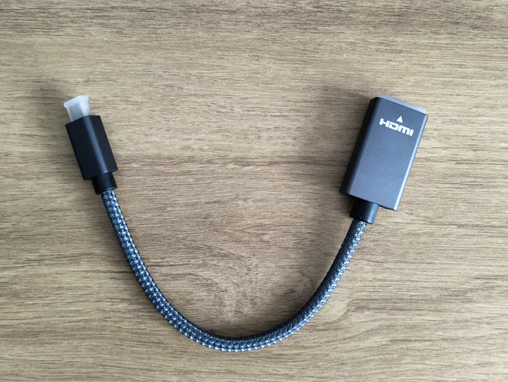 Micro hdmi to hdmi cable adapter – grey (high-speed braided)