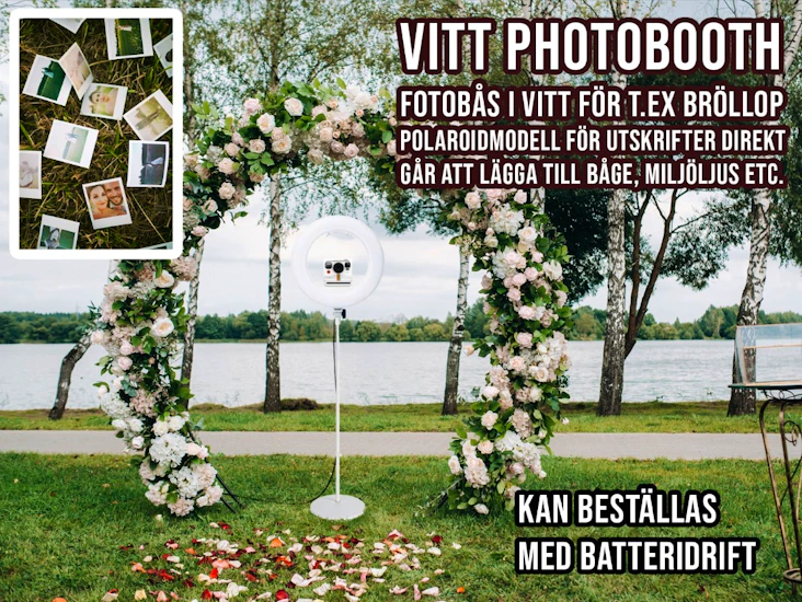 Vitt fotobås för bröllop