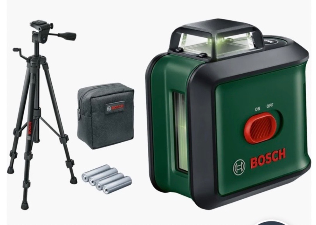 Ny! bosch krysslinjelaser m/stativ, grønn