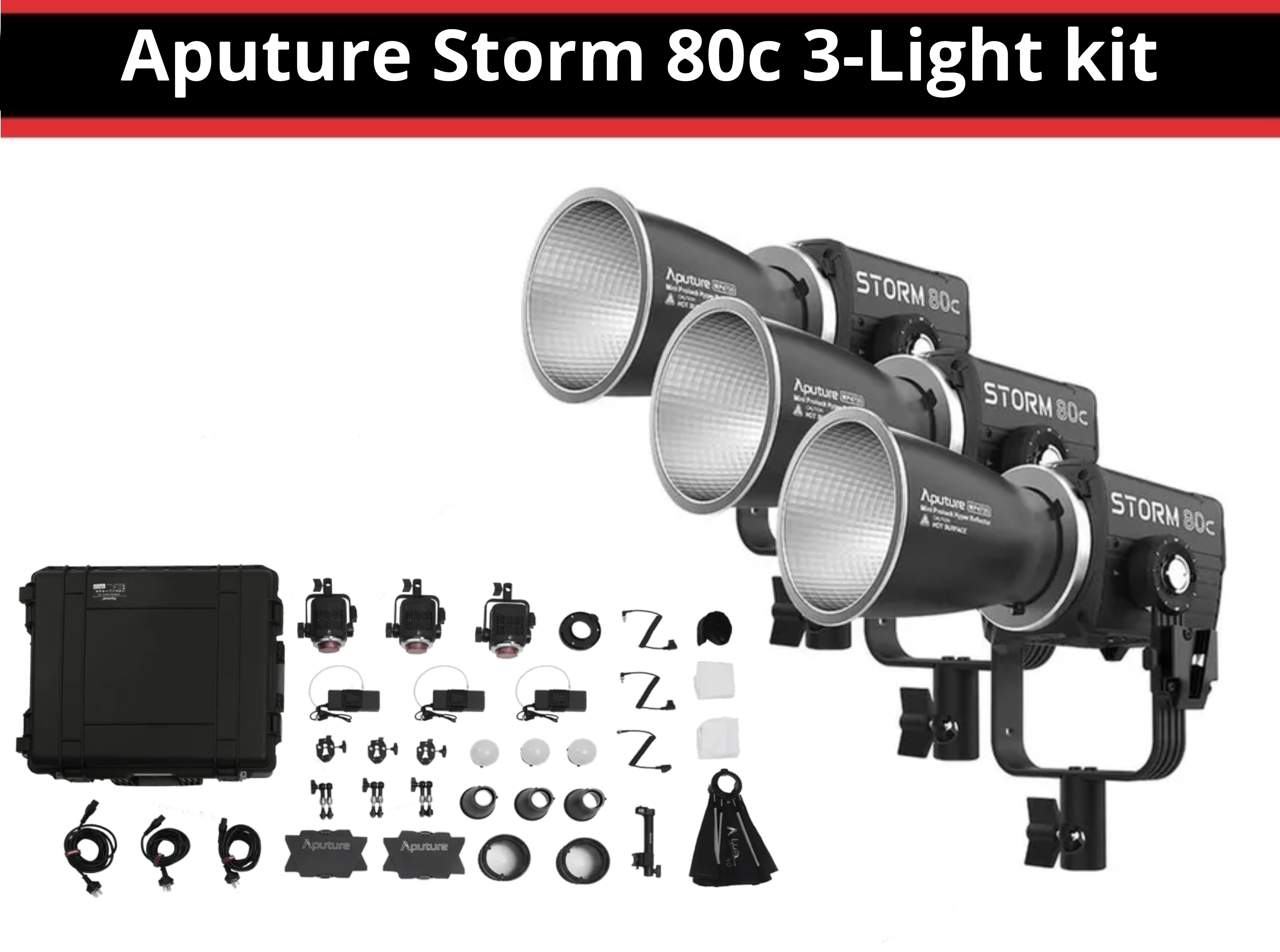 Aputure storm 80c 3-light kit