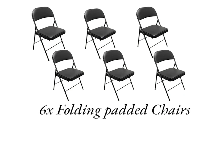 6 folding chairs padded event party x chair home office garden screen film panel talk