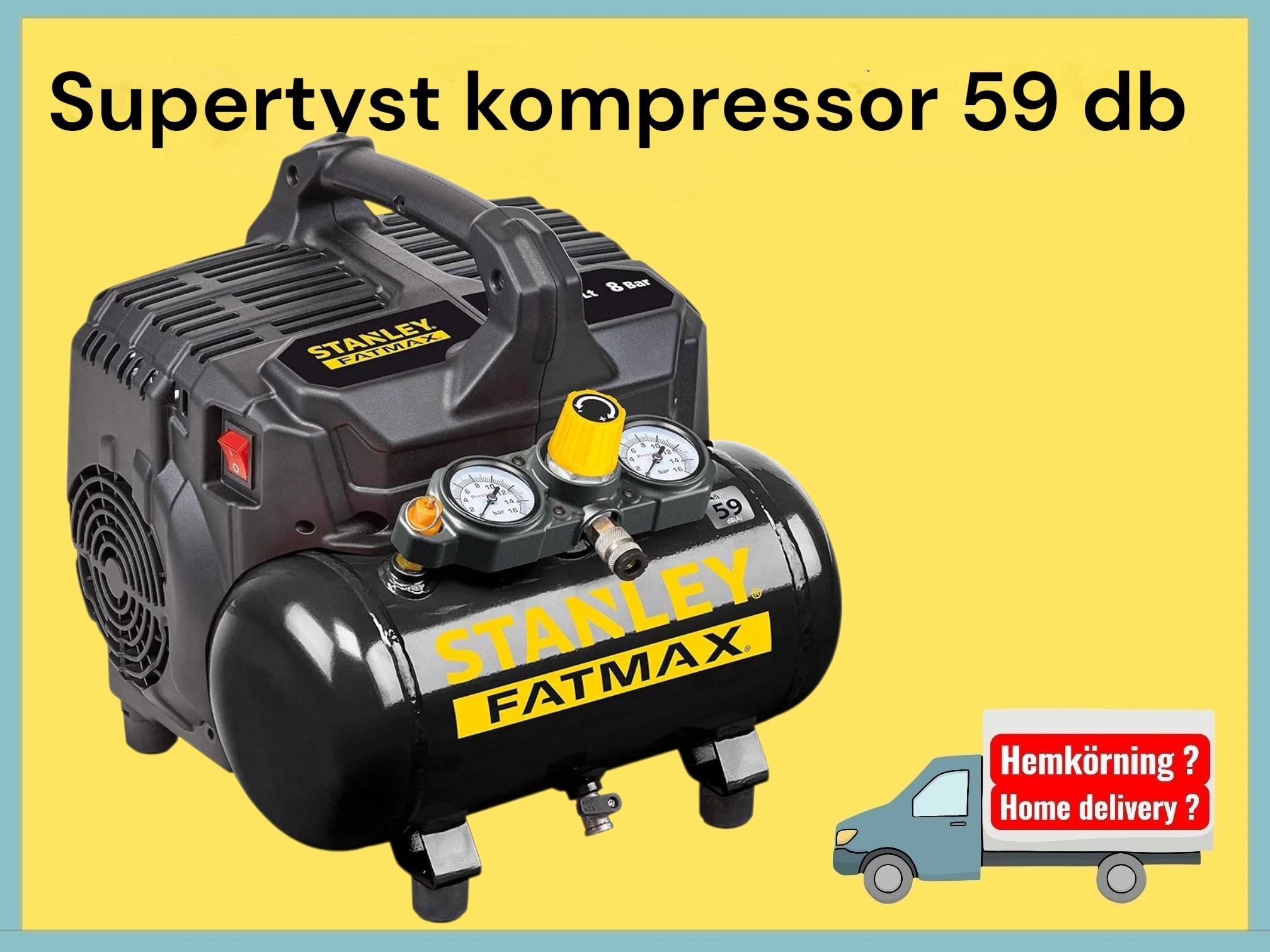 Tyst kompressor endast 59db stanley