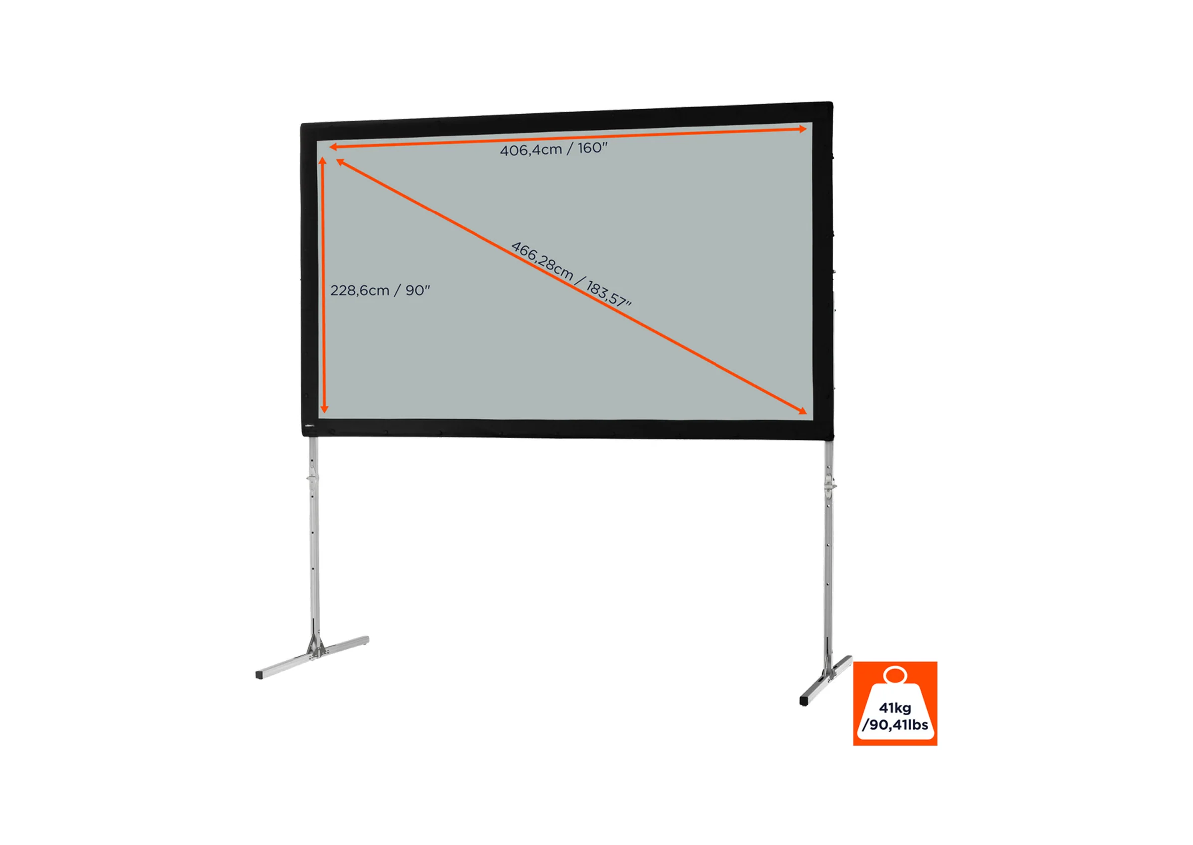 Celexon fast fold projector screen 406 x 228cm rear projection