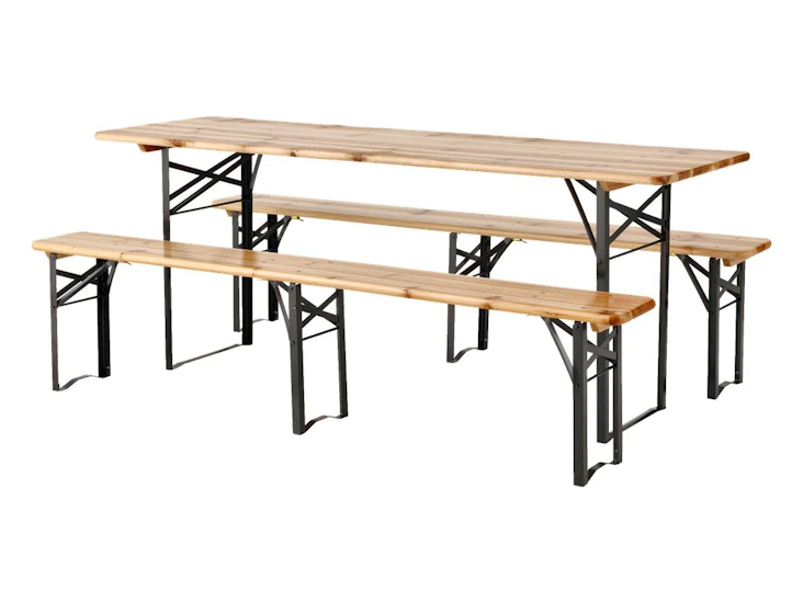 Bord og benkesett, har 30 sett (festivalbord)