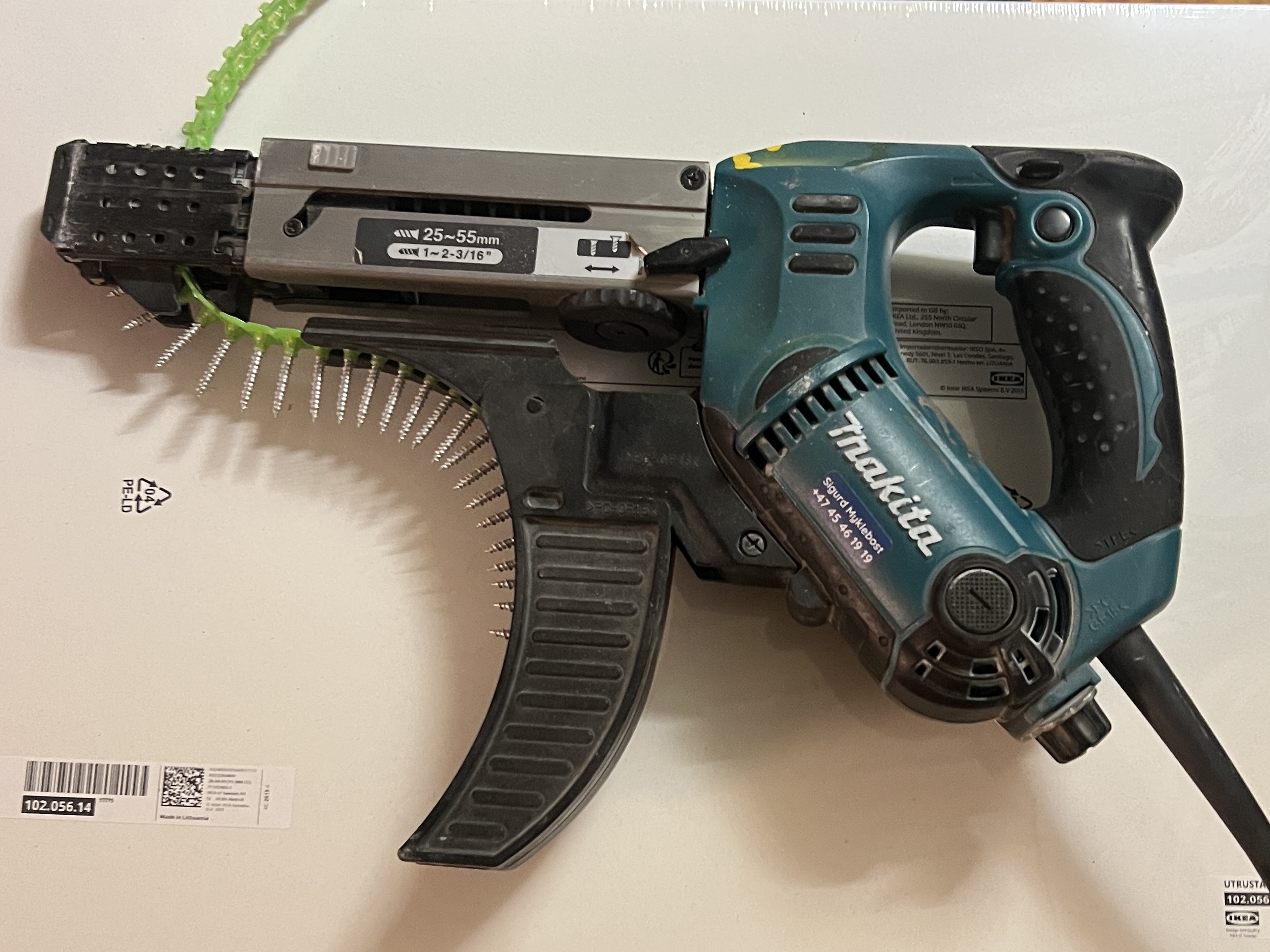 Makita med forlengerhåndtak