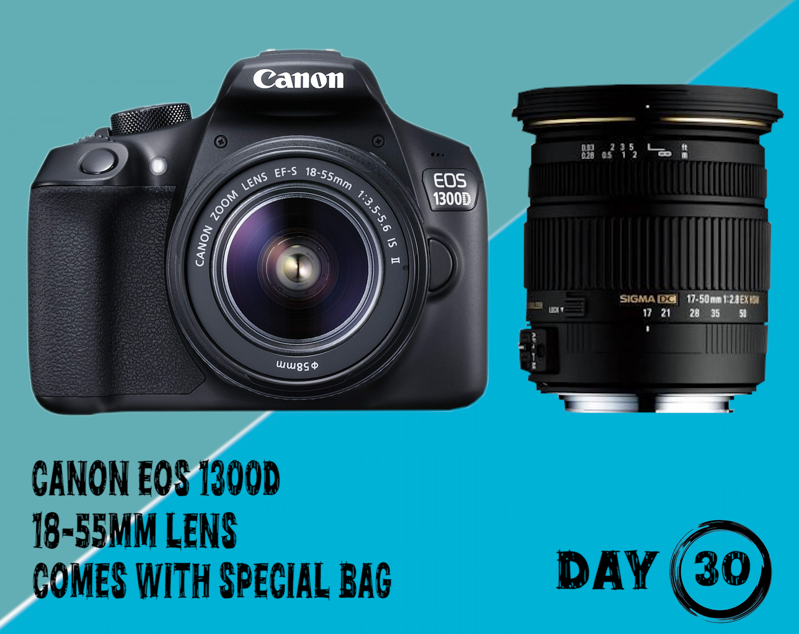 Canon eos 1300d + 18-55mm lens comes with special bag