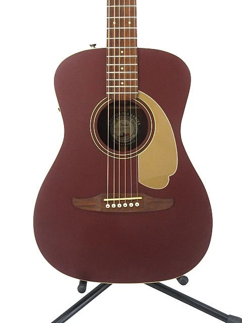 Fender california malibu player small-bodied acoustic guitar, walnut fb, burgundy satin