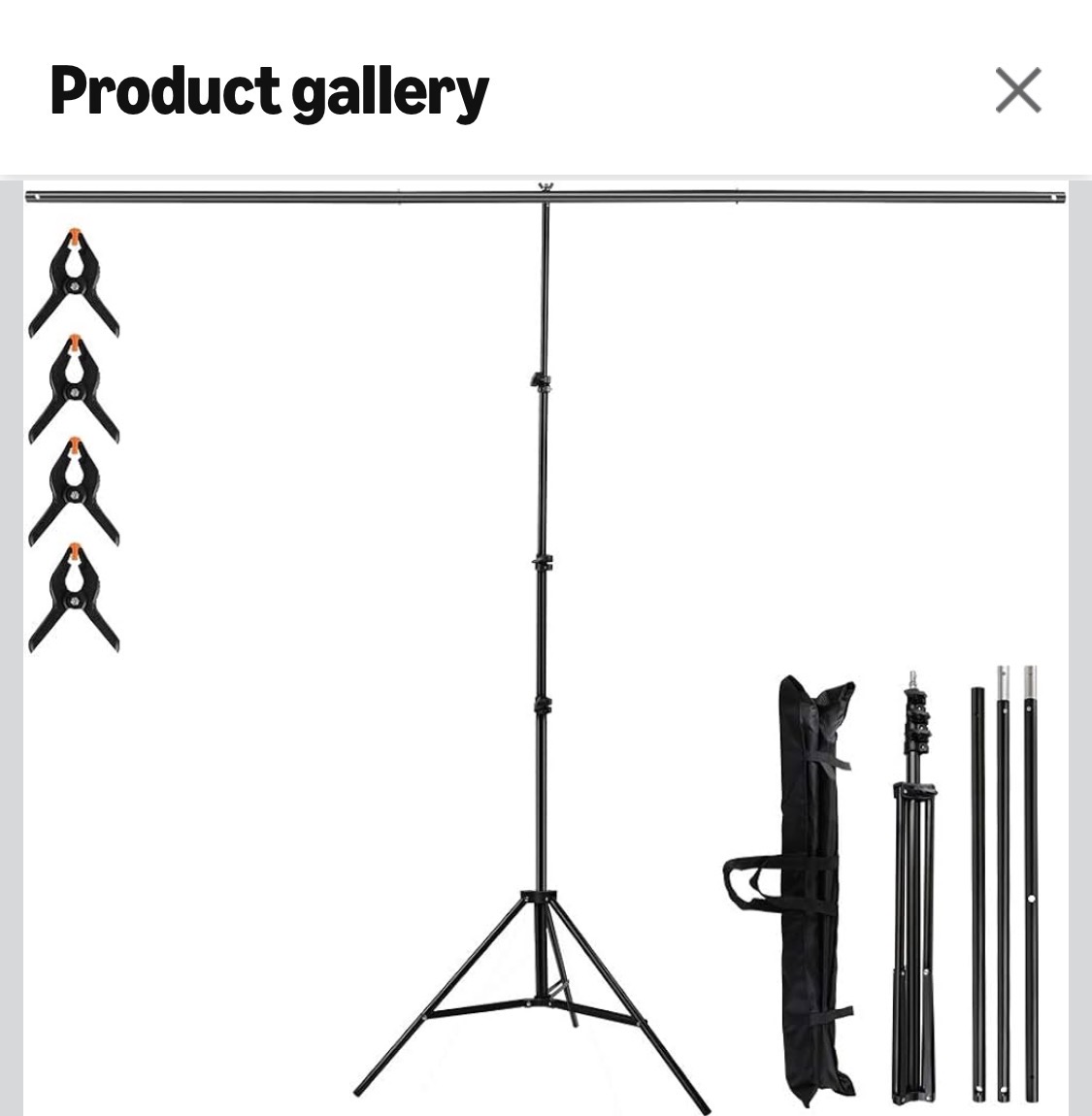 Artic white photo background paper roll and t bar stand 