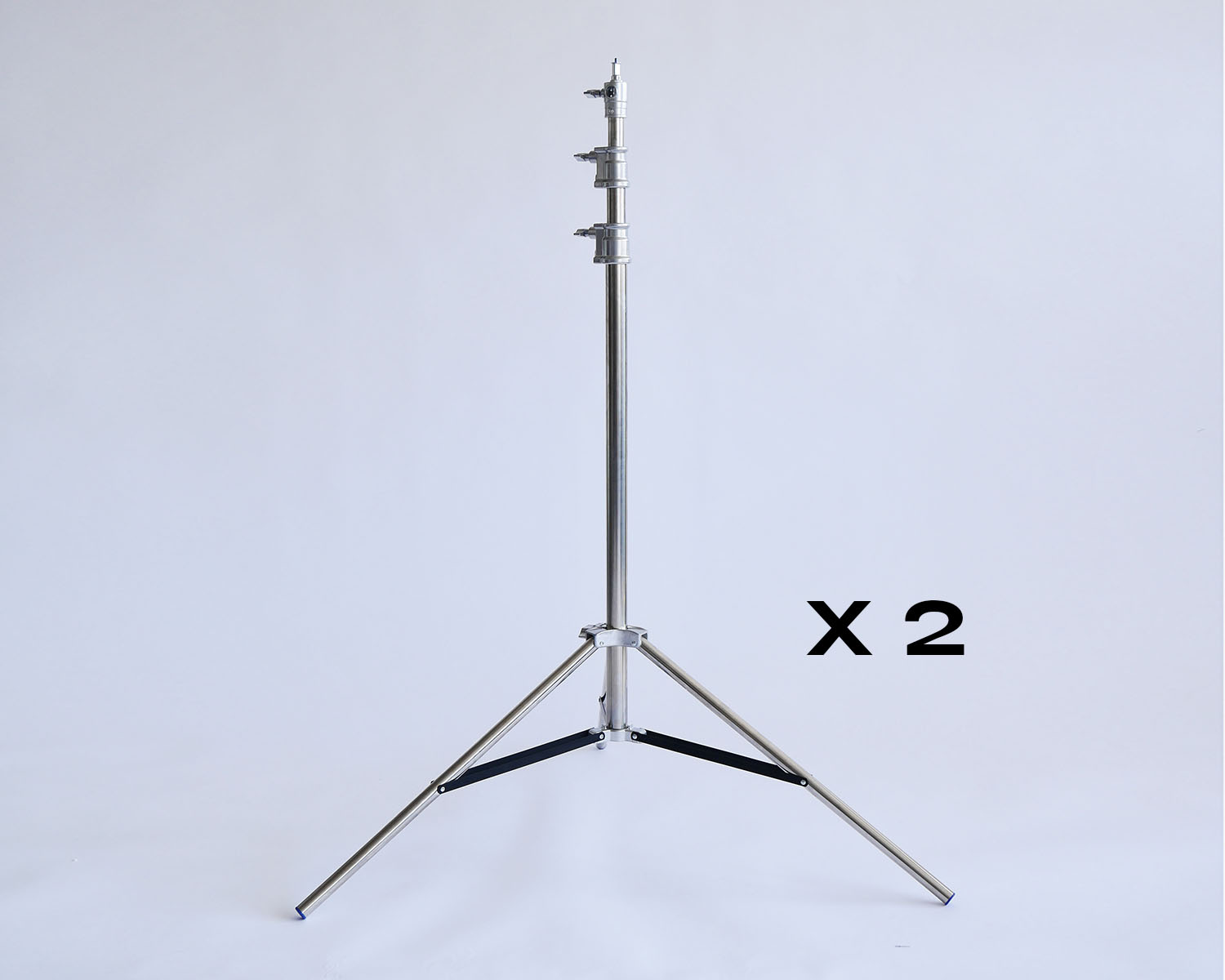 2 x 2.7m heavy duty stainless steel lighting stand - with interchangeable 5/8" spigot