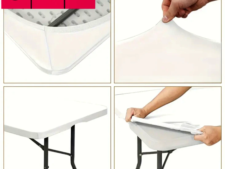 🎉 stretchbara borddukar för 6-fots bord – tvättbara och elastiska