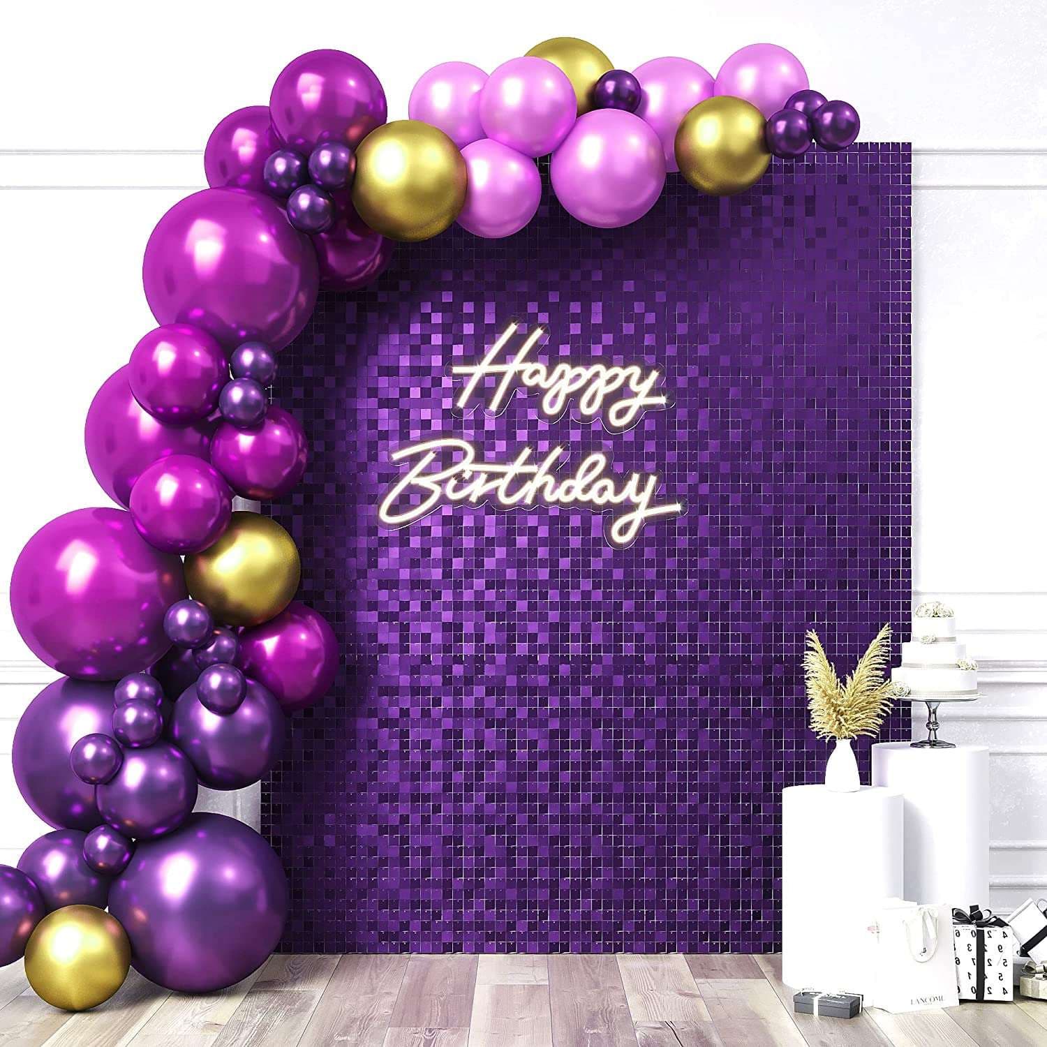  sequin shimmer wall for party backdrops  (dark purple)