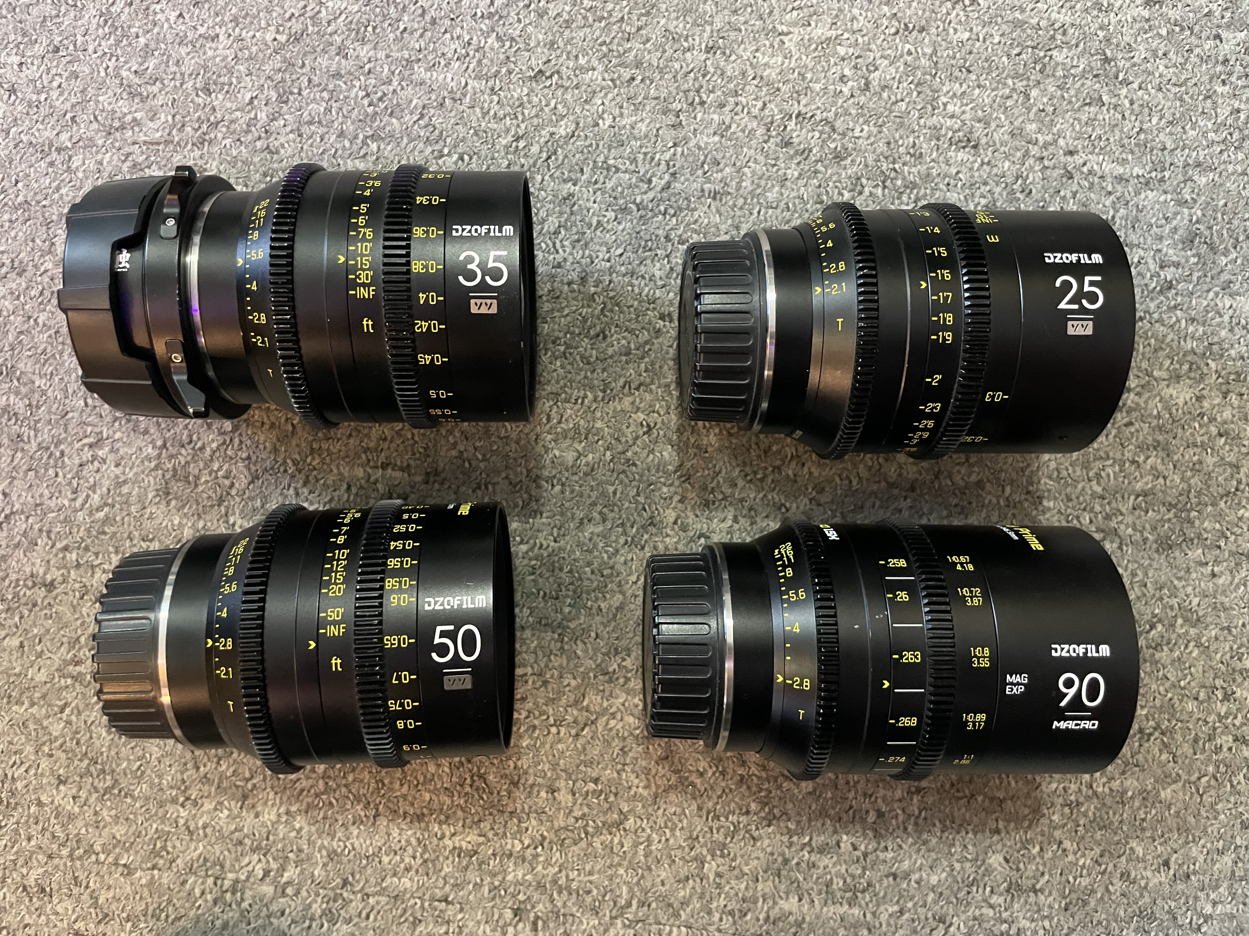 Dzo vespid prime lens set 25/35/50/90 