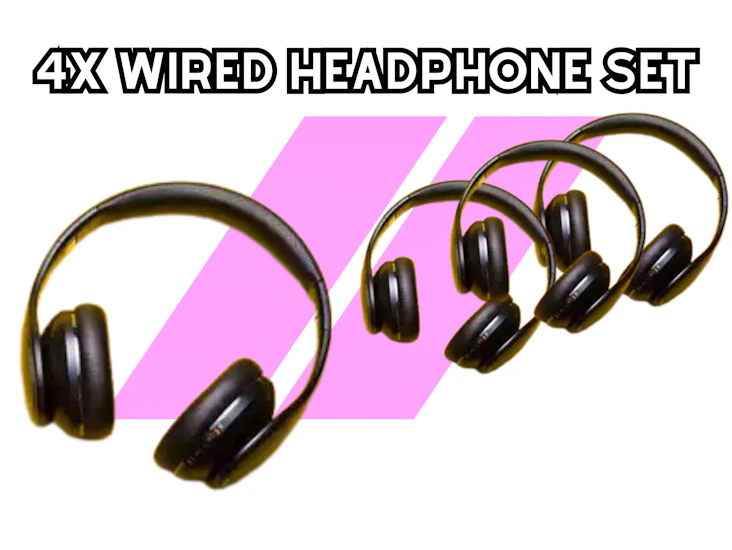 4x wired headphone set