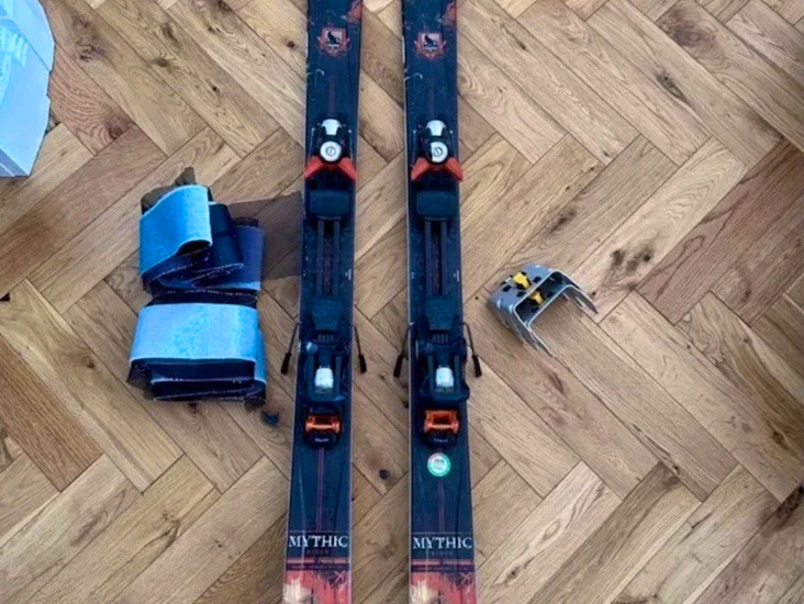 Ski set dynastar legend mythic rider 178 hybrid touring bindings skins crampons