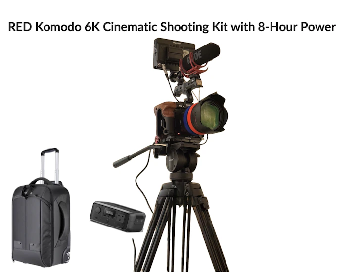 Red komodo 6k cinematic shooting kit with 8‑hour power