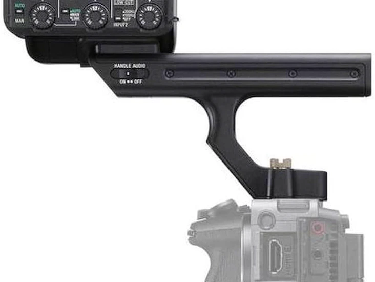 Sony xlr handle unit with a variety of inputs and controls