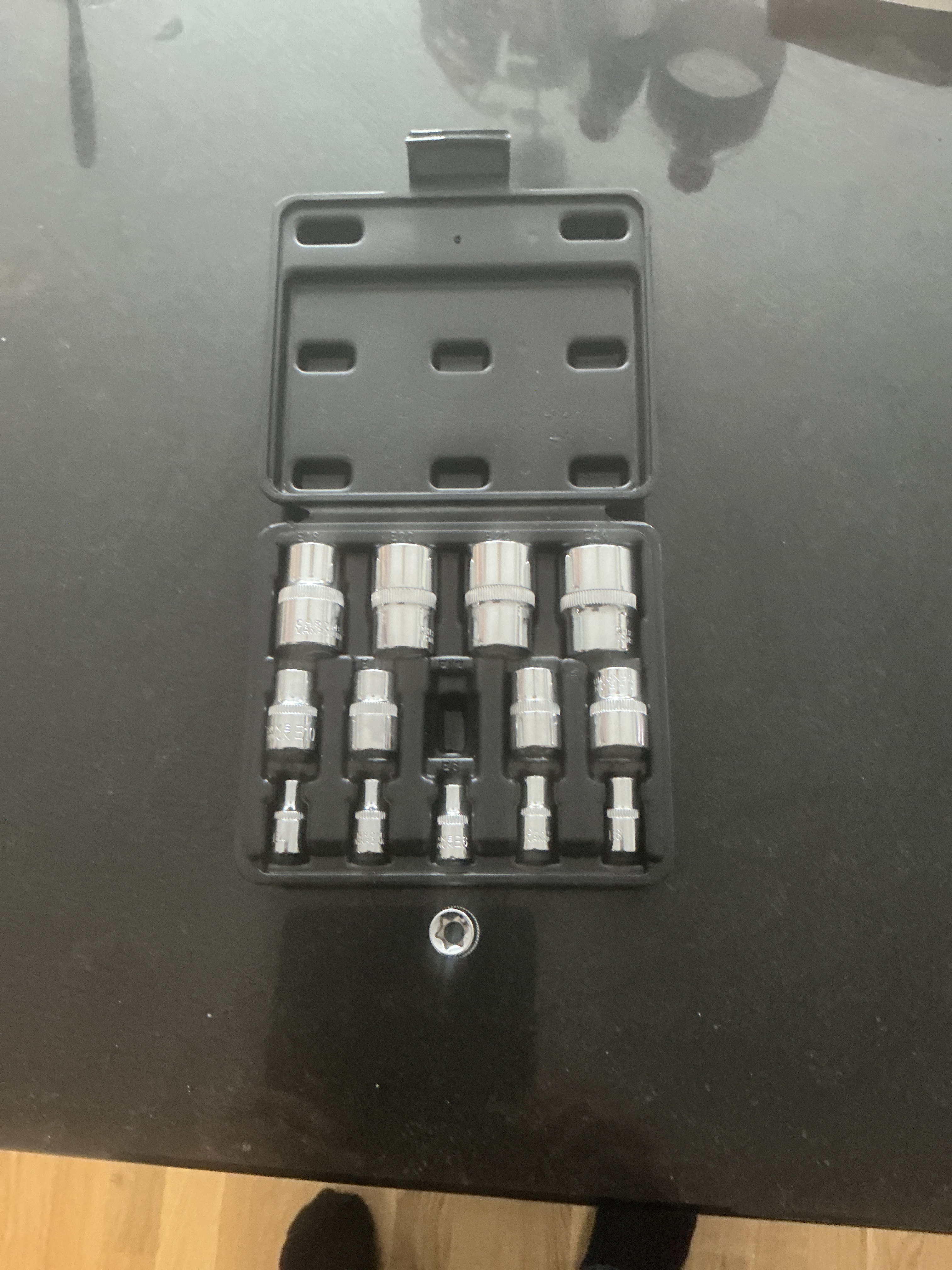 Sats med e-torx, etorx, utvändig/inverterad torx