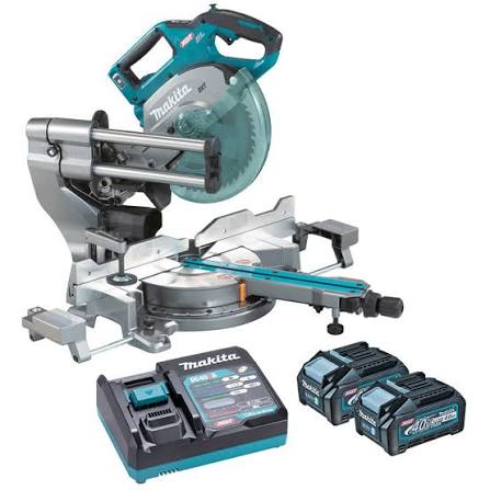 Makita 40v kappsag med bord og 2 x batteri m/lader