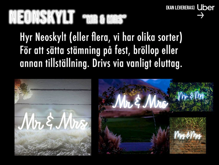 Neonskylt - mr & mrs