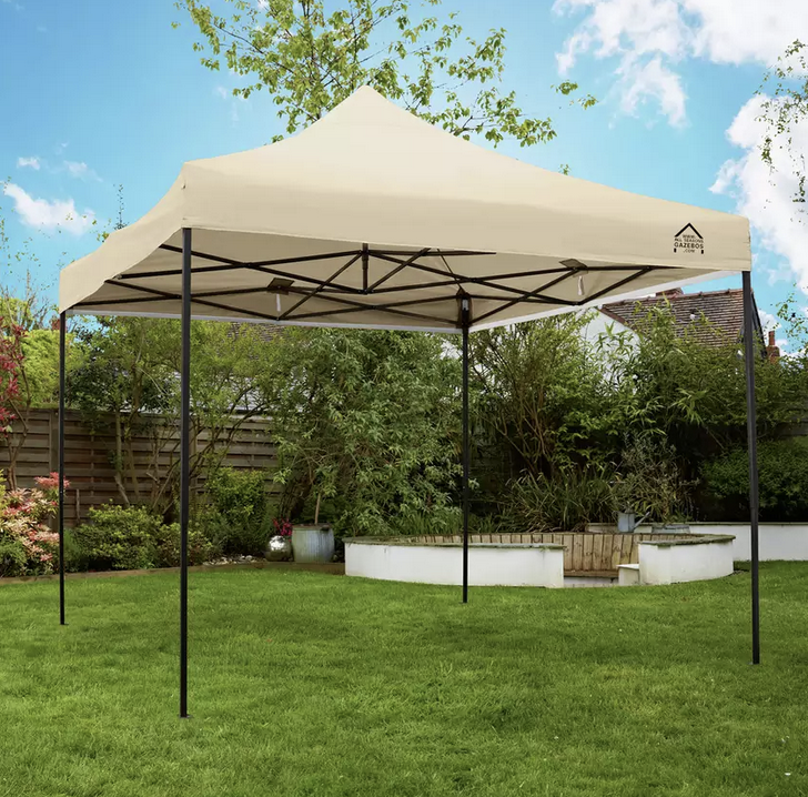 Easy install beige garden gazebo