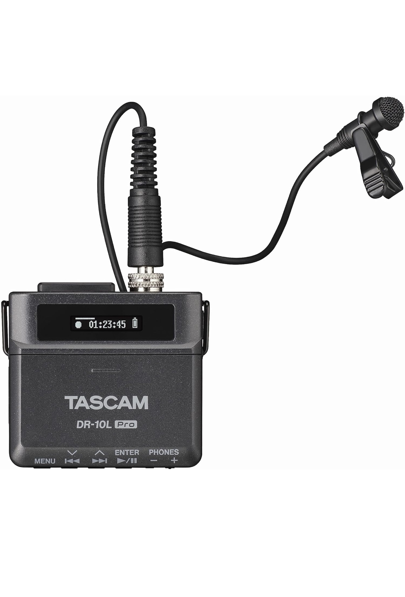 Tascam dr-10l pro recorder with lavalier mic (built-in lav lapel microphone,