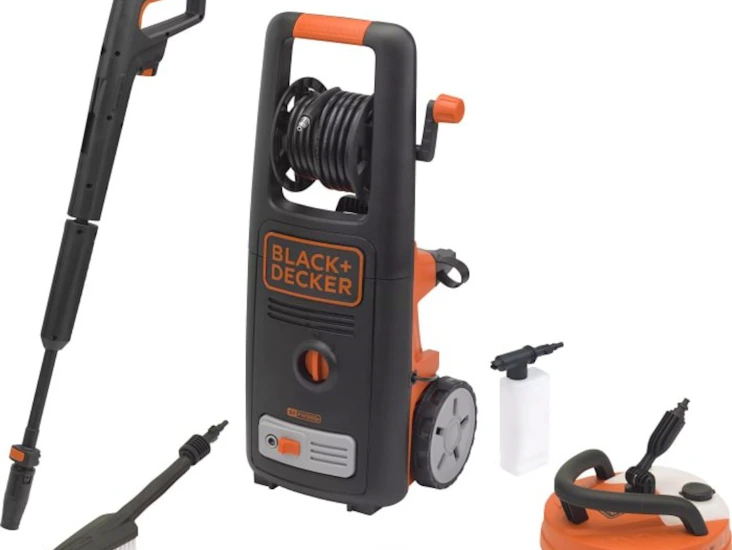 Högtryckstvätt med terasstvätt + munstycken