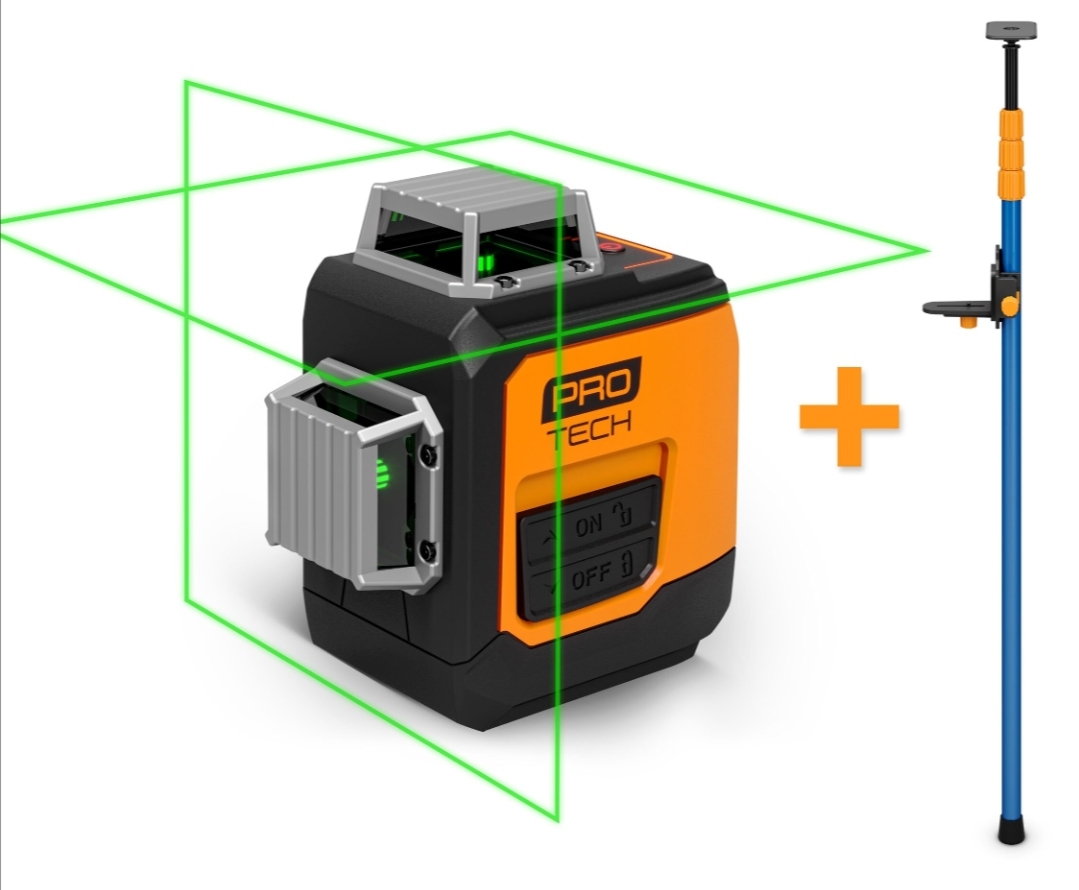 Genial 360 laser med stativ på opptil 3.2m