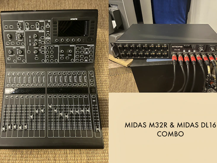Midas m32r + midas dl16 stage box combo