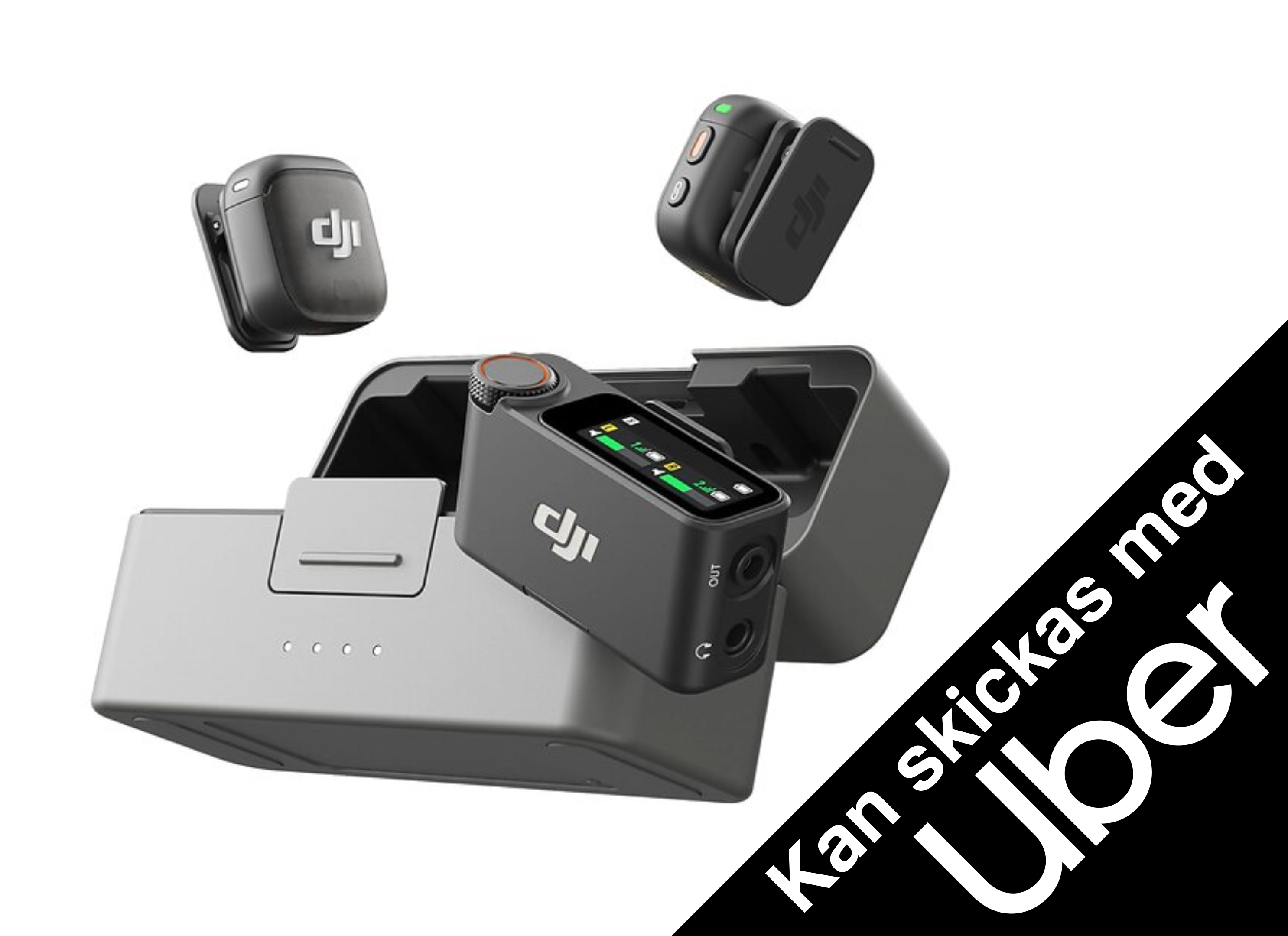 Dji mic 3 - 2 sändare, 1 receiver, fungerar med iphone, kan skicka med bud