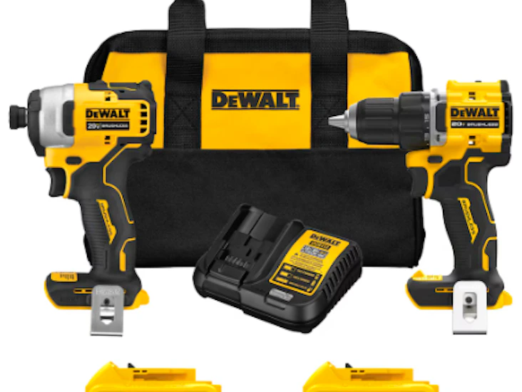 Dewalt drill and impact driver 20 v max atomic brushless compact 2‑tool combo kit