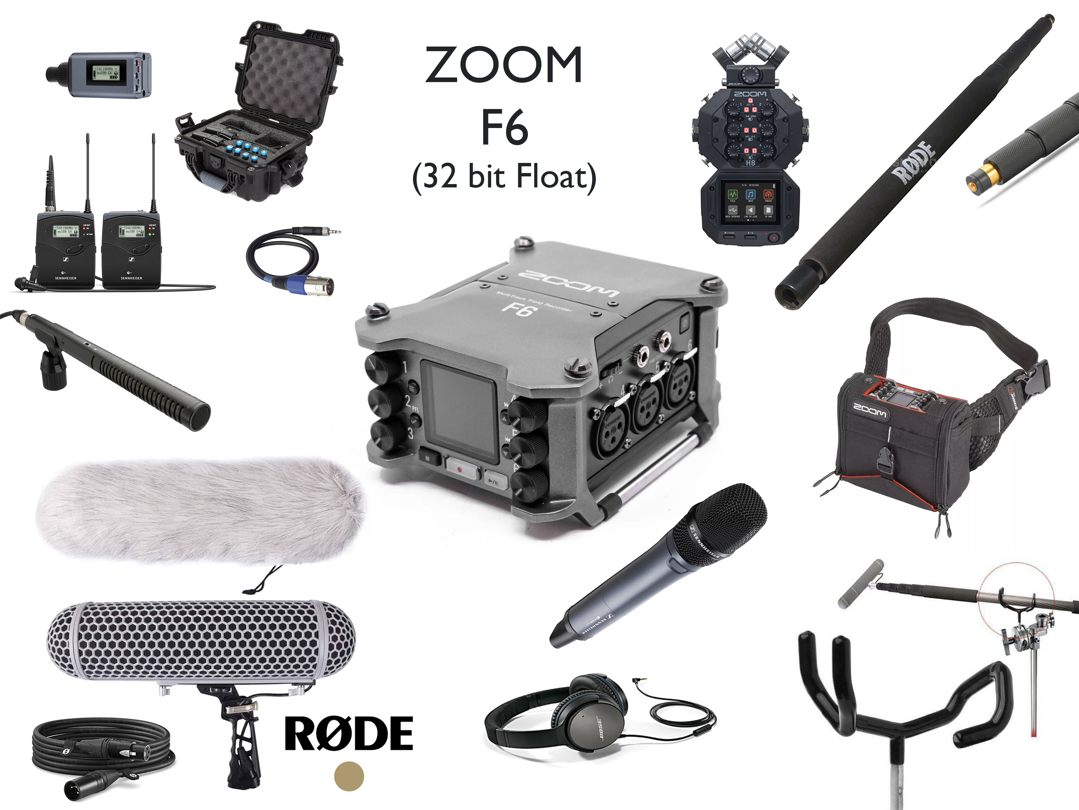Zoom f6 32bit float field recorder / 128gb sd 