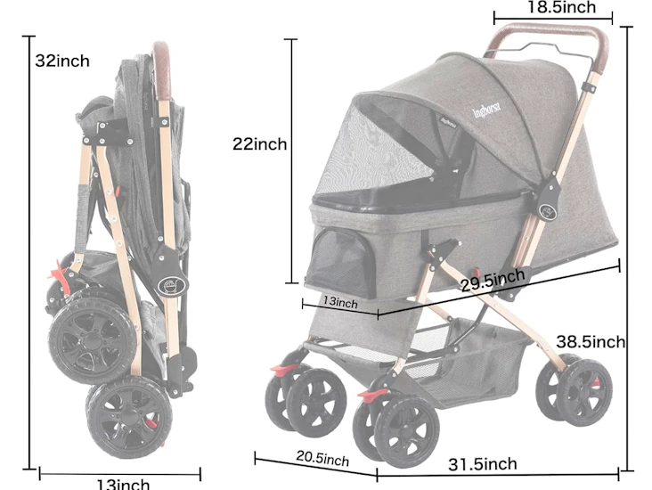 Pet stroller for dogs and cats
