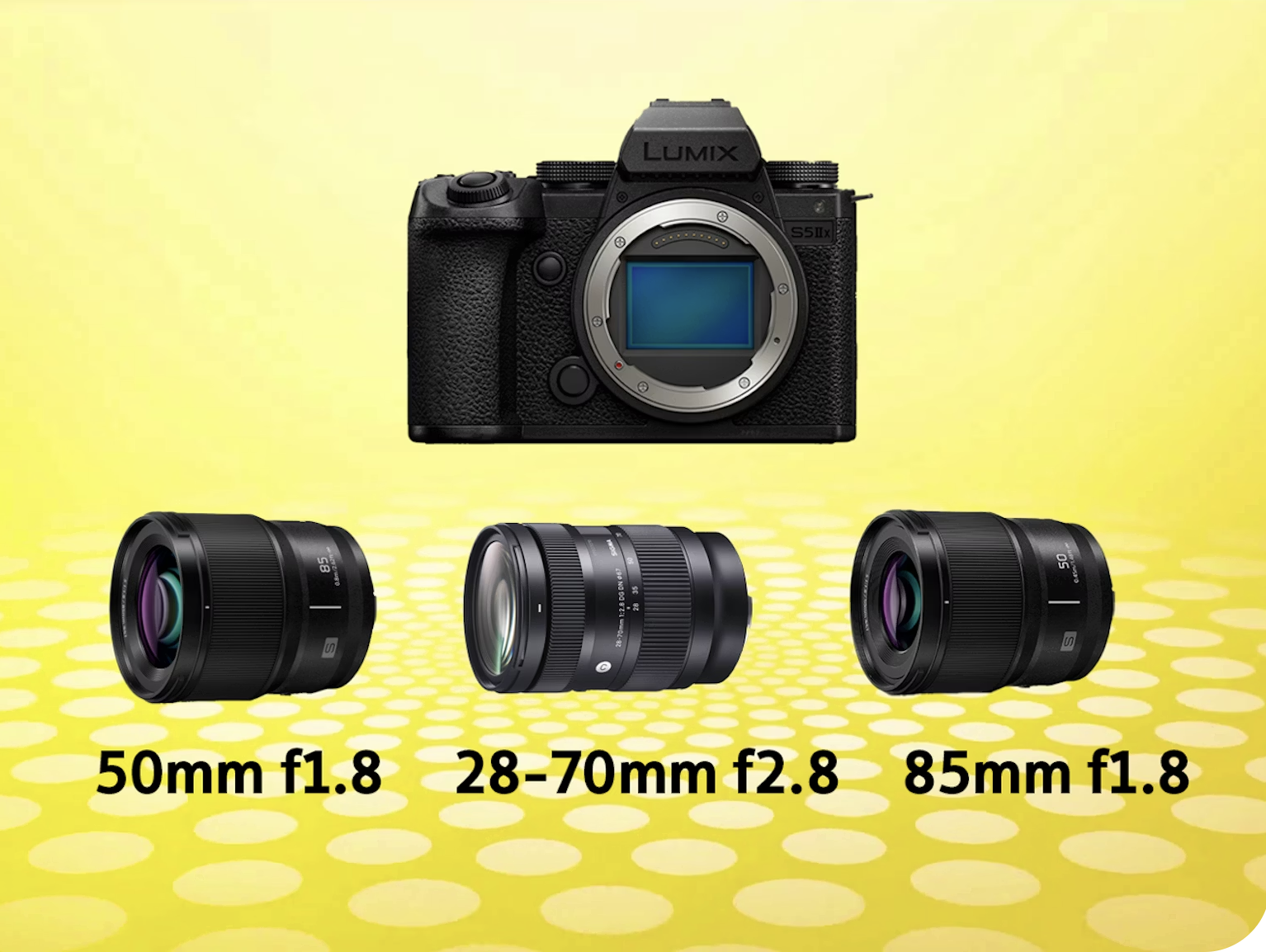 Lumix s5iix kit + lenses and mic 