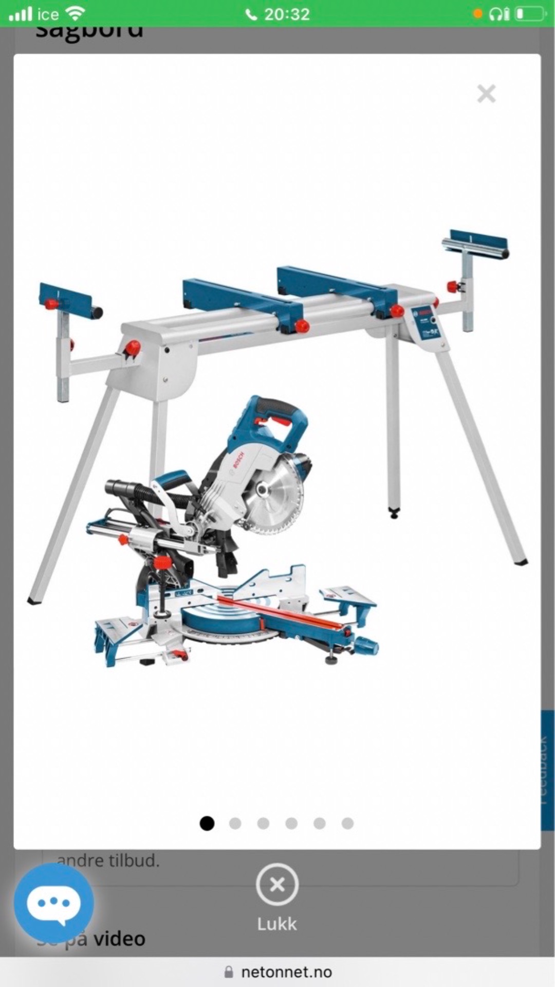 Bosch (blå) kapp og gjæresag 