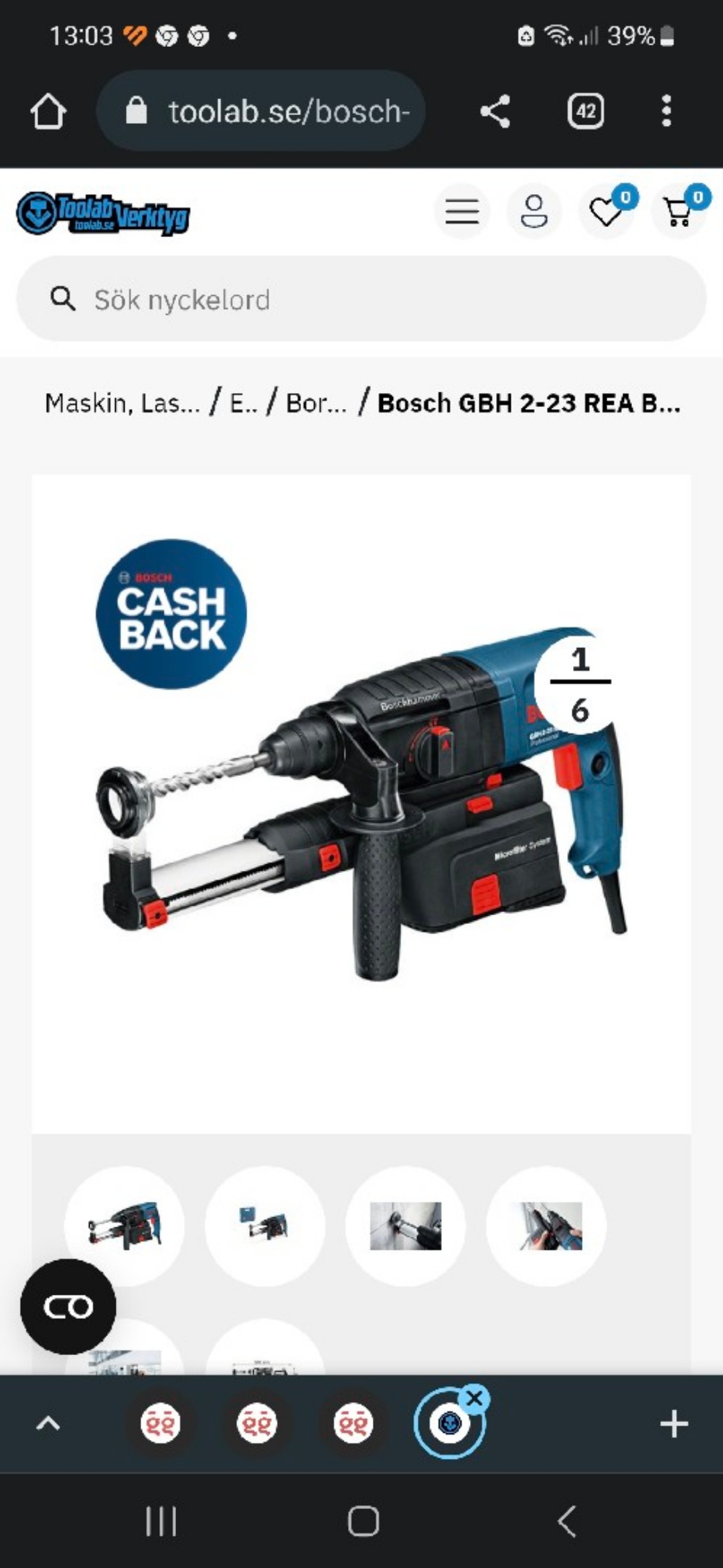 Bosch proffs slagborr för betong osv