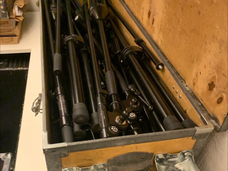 Mikrofonstativ 10 långa 3 korta i rullväska