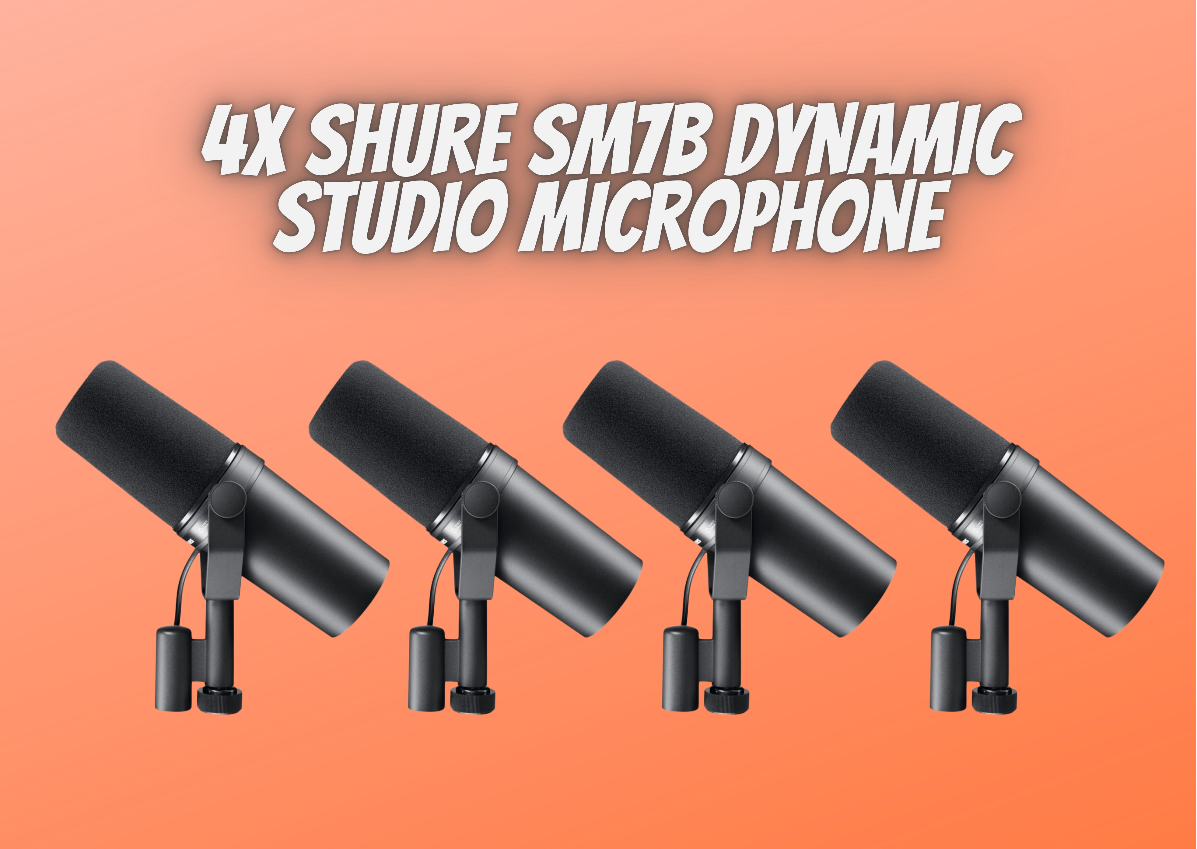 4x shure sm7b dynamic studio microphone