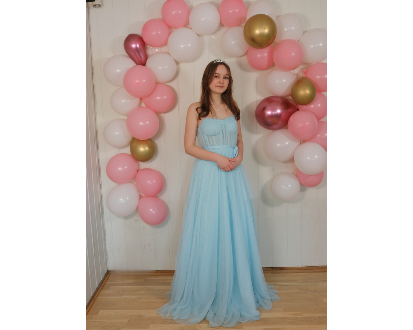 Lys pudderblå ballkjole, xs/xxs