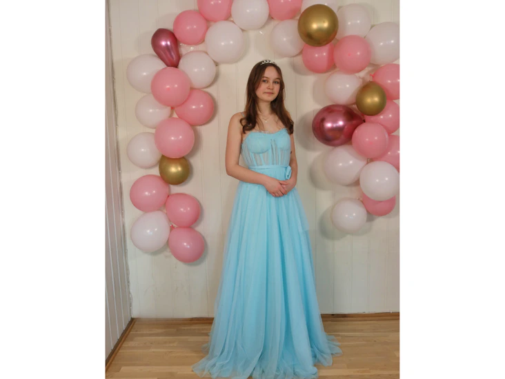 Lys pudderblå ballkjole, xs/xxs