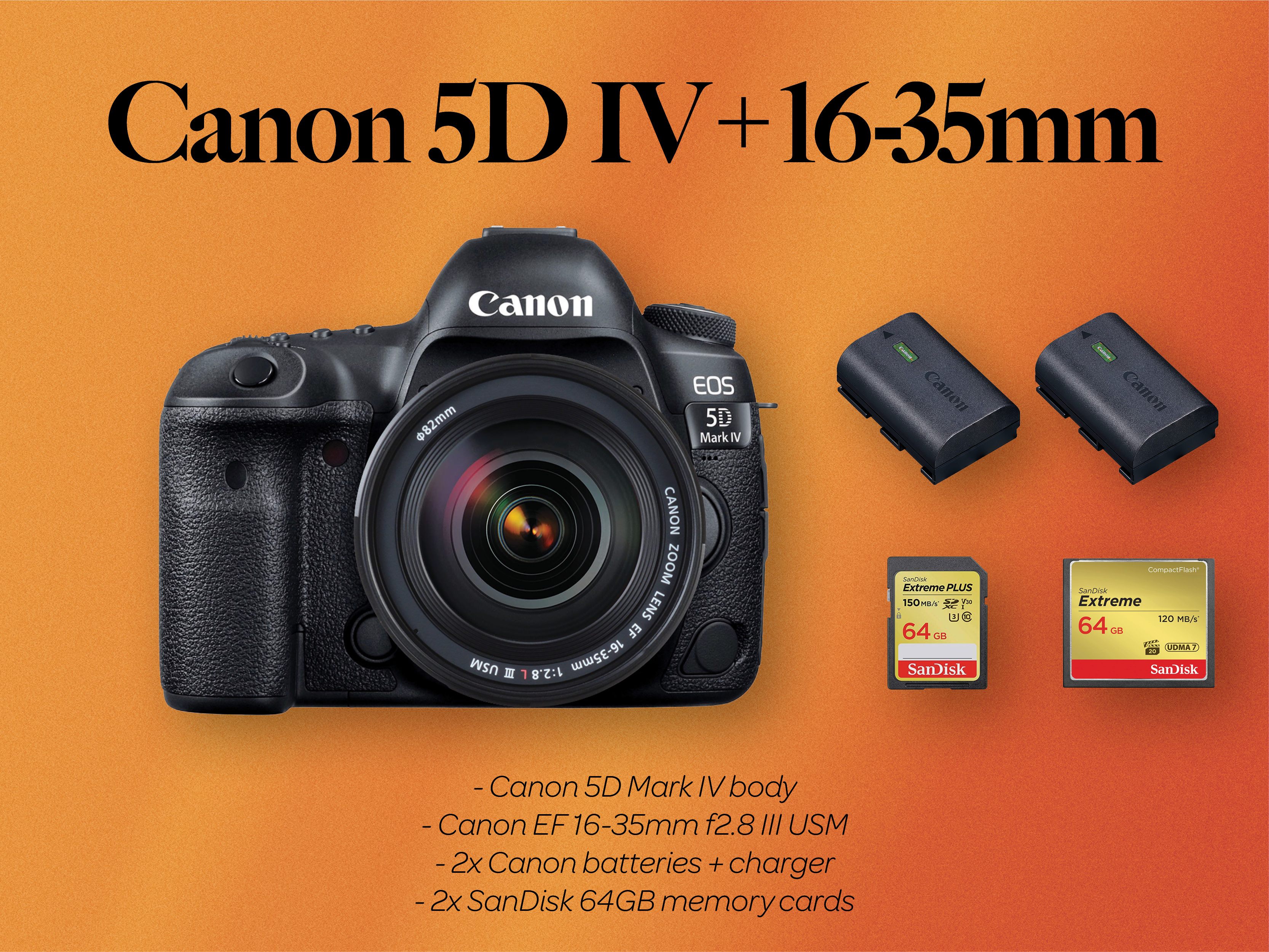 Canon 5d mark iv body + ef 16-35mm f2.8 iii lens (canon 5d iv 16-35)