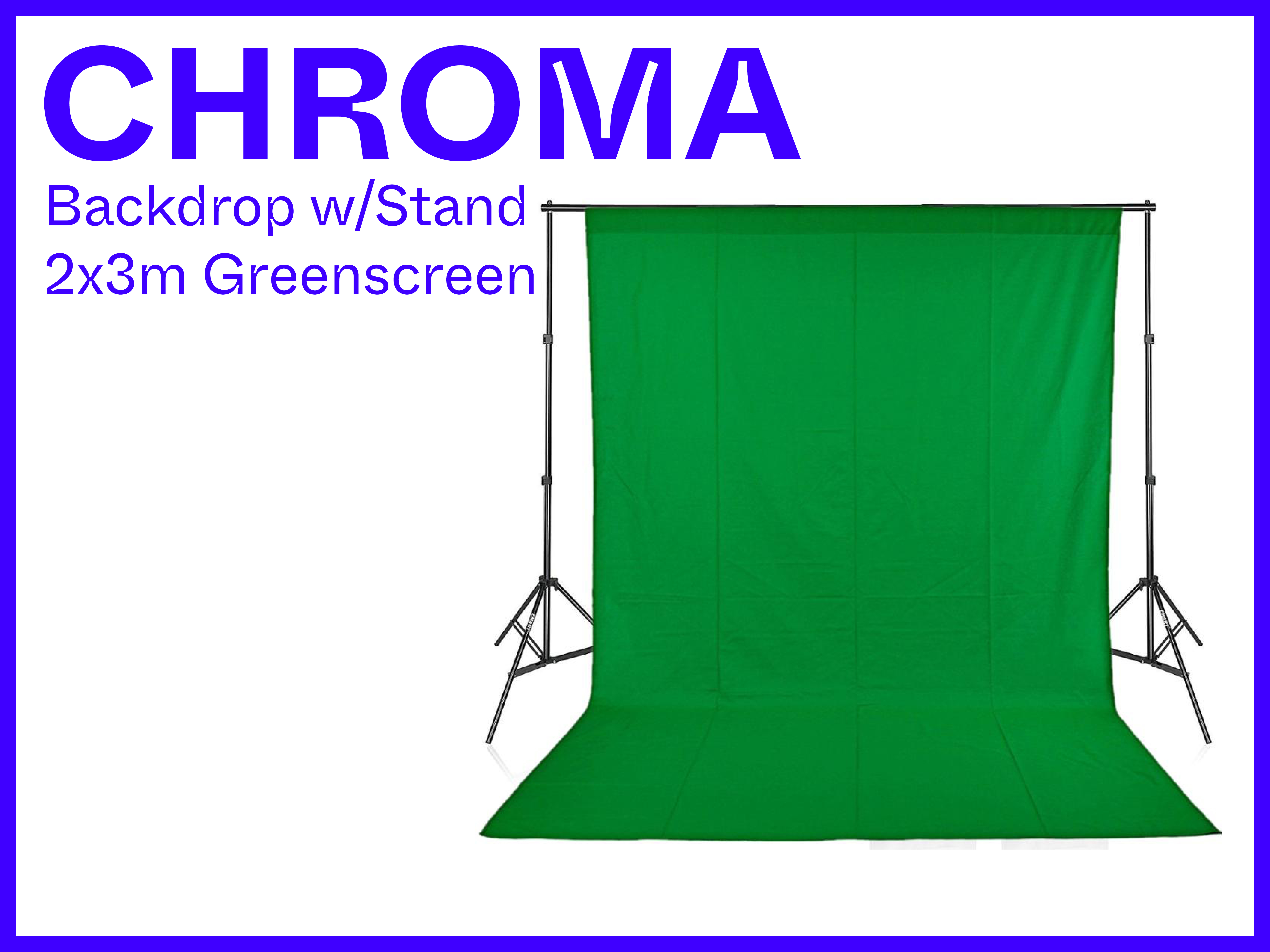 Chroma backdrop fabric 2x3m green - w/stand