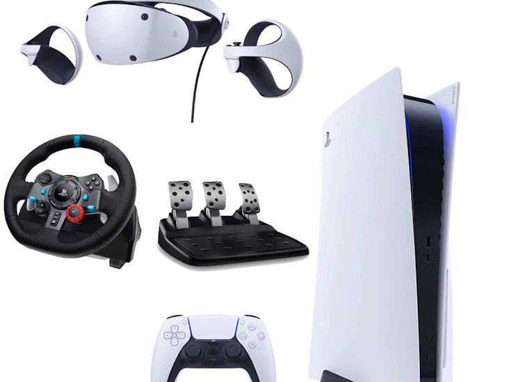 Ps5 + psvr2 + ratt og pedaler