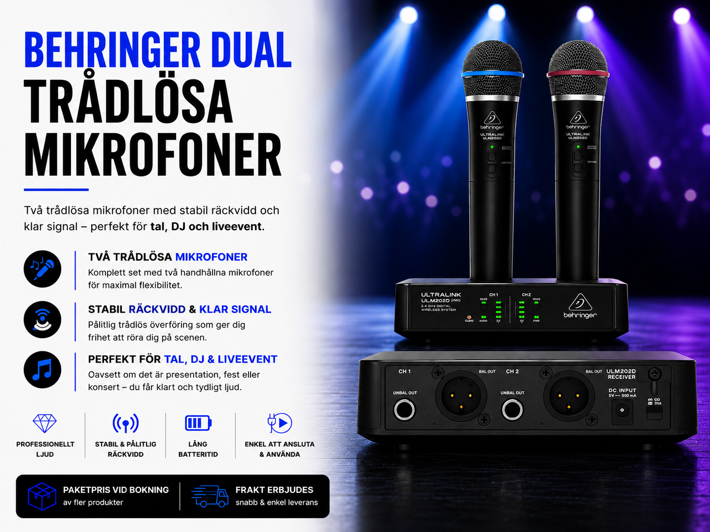 Trådlösa mikrofoner - par
