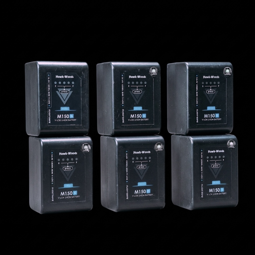6x hawk wood mini 150wh v-lock batteries