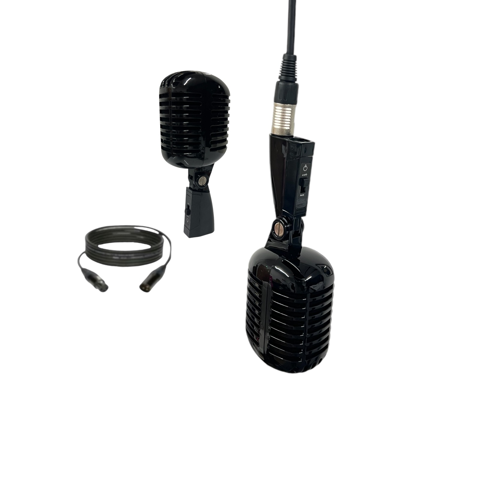 Vintage retro microphone black mic xlr freestyle studio music prop video