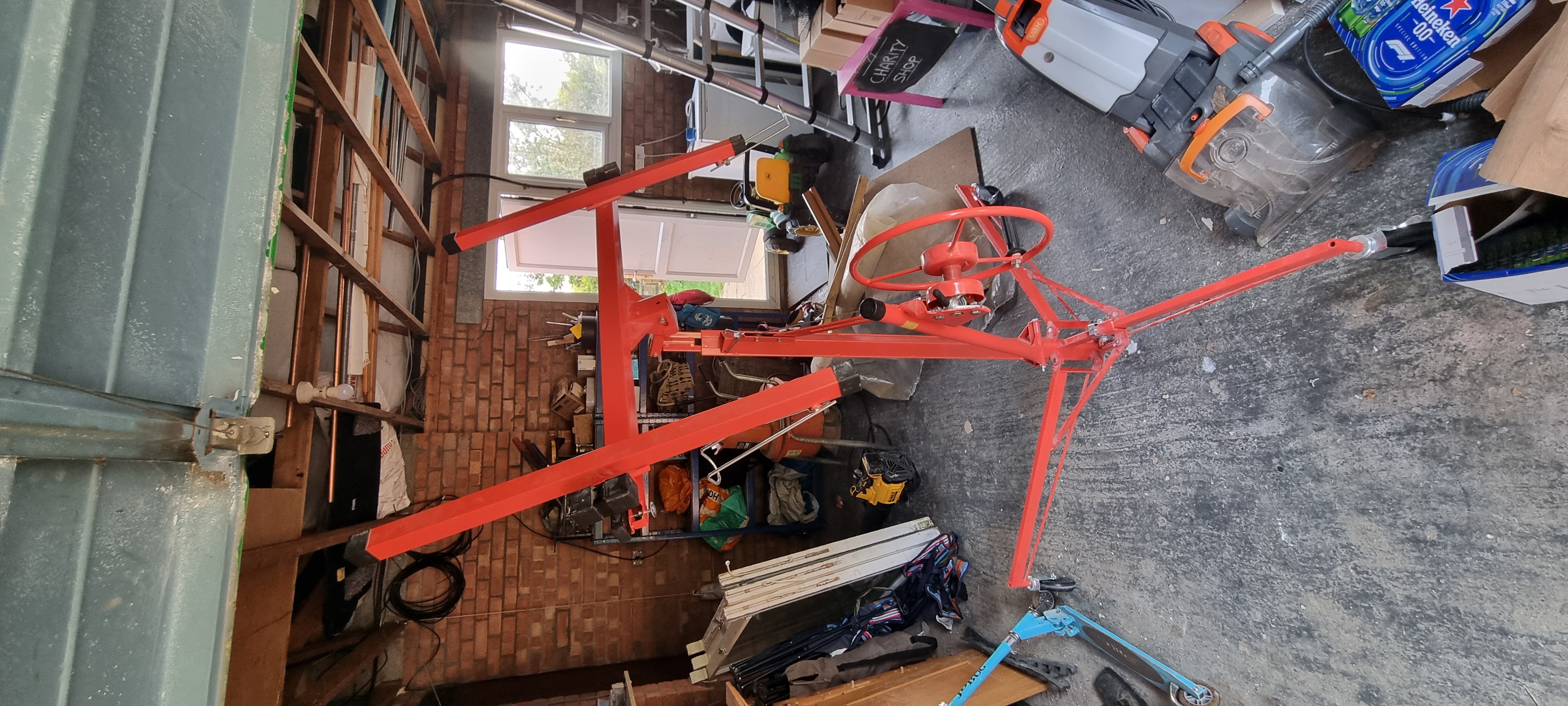 Panana heavy duty 11ft plasterboard lifter, portable drywall lift with wheels, 68kg capacity panel hoist, mobile plasterboard jack for ceiling & wall panels (one-person operation)
