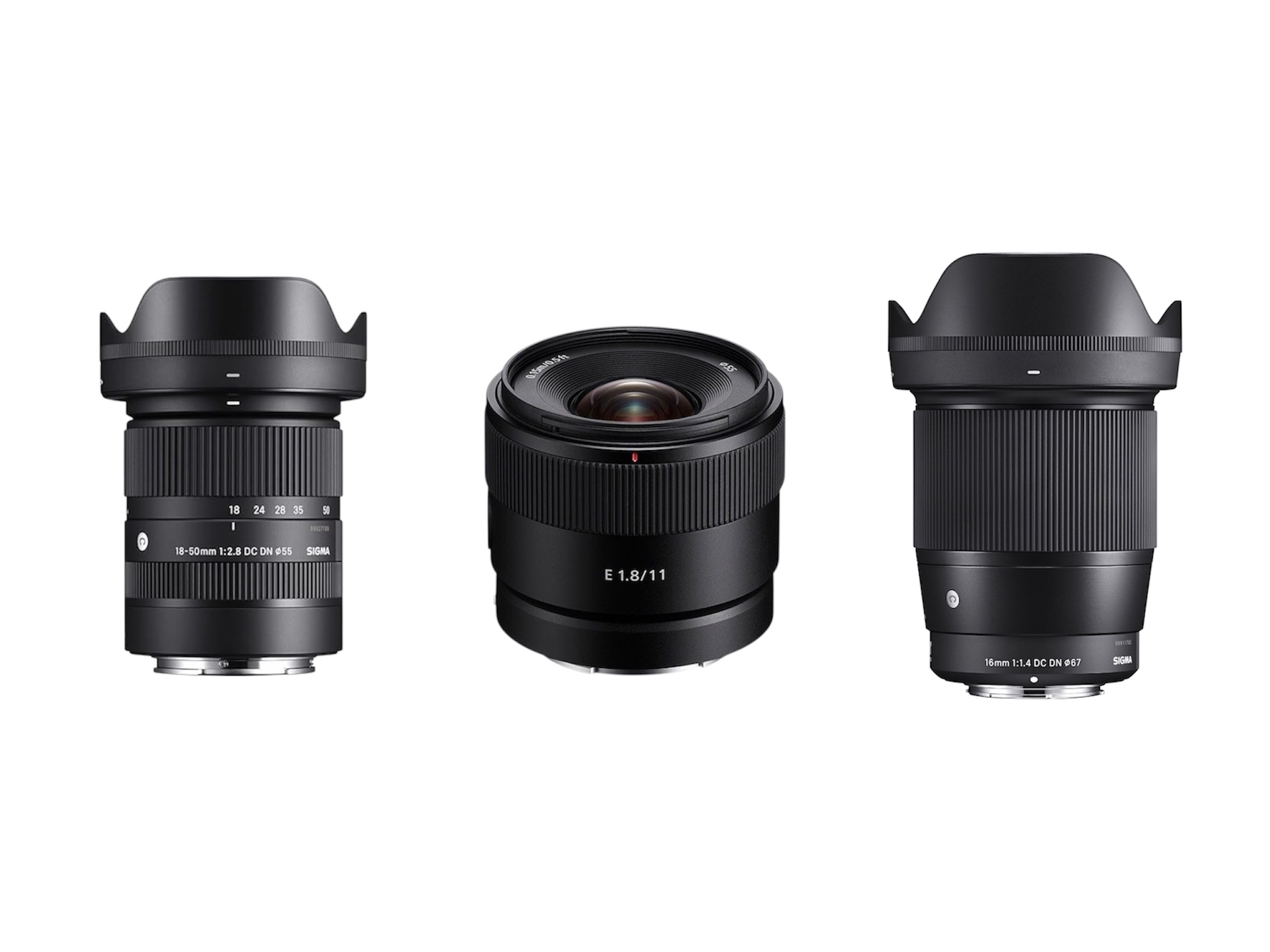 Sony creator lens bundle | sigma 18-50mm + sigma 16mm + sony 11mm 