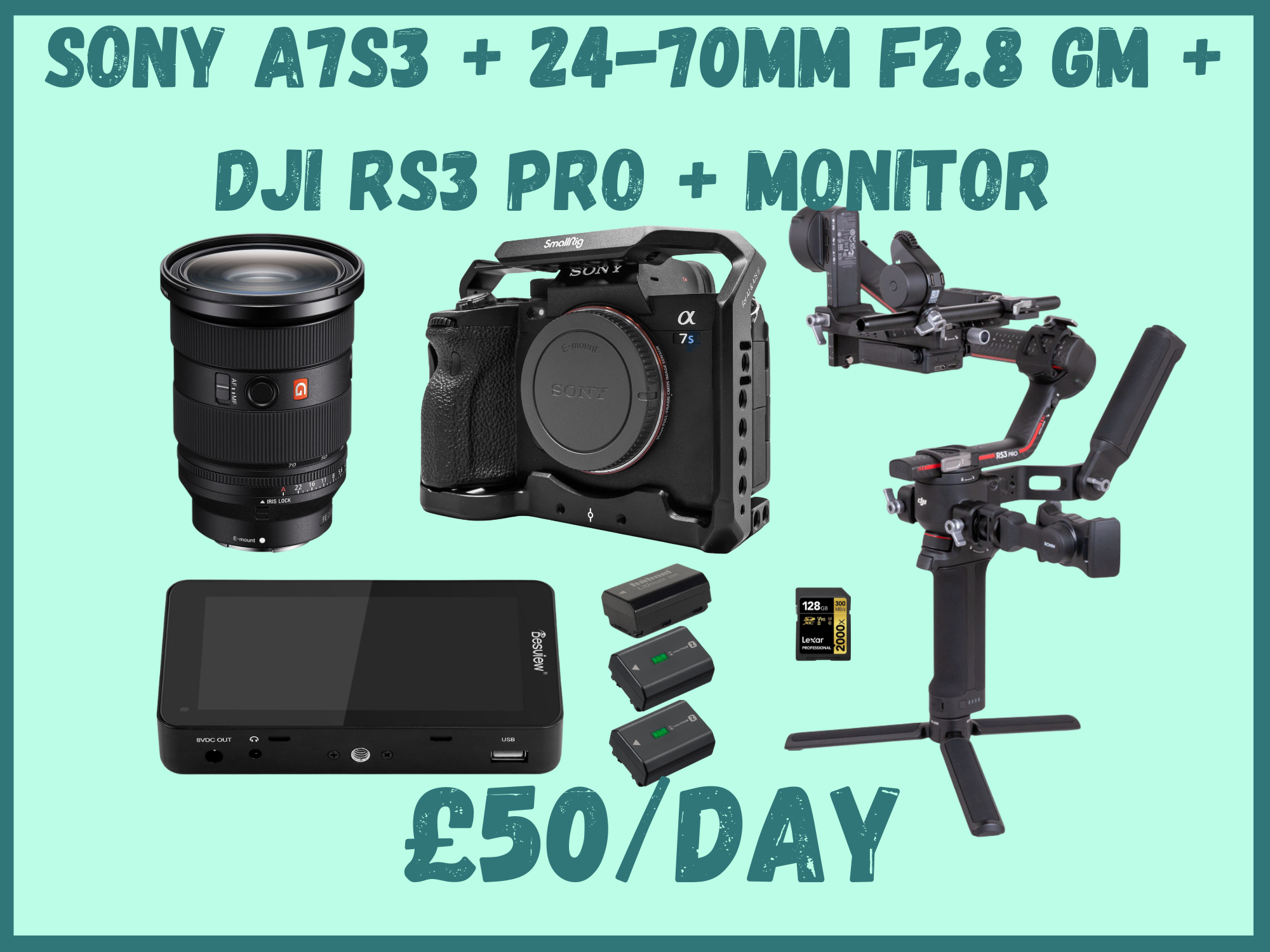 Sony a7s3 + sony 24-70mm 2,8 gm + dji rs3 pro combo